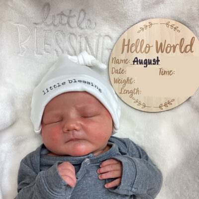 baby in little blessings beanie