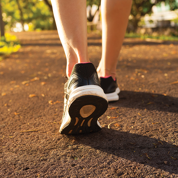 close up of feet walking